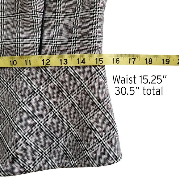 Tahari ASL Zip Front Plaid Skirt Suit with Peplum Size 4 - Picture 10 of 16
